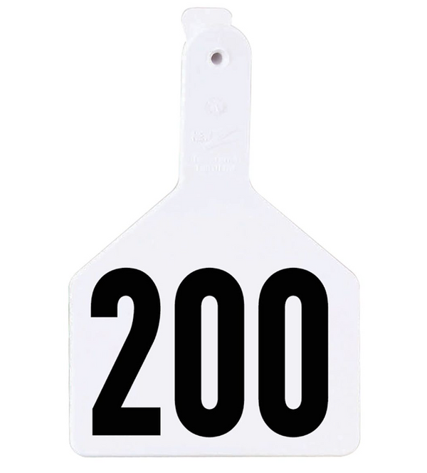 Z Tag White No Snag Cow ID Tag - Numbered 175 - 200: Pack of 25