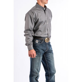 Cinch Men's Classic Fit Long Sleeve Solid Gray Shirt : Large