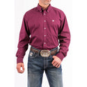 Cinch Men's Classic Fit Long Sleeve Solid Burgundy Shirt : Medium