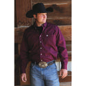 Cinch Men's Classic Fit Long Sleeve Solid Burgundy Shirt : Small