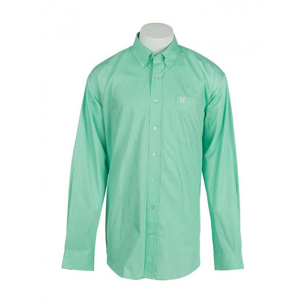 Cinch Men's Classic Fit Long Sleeve Solid Green Shirt : XXL