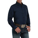 Cinch Men's Modern Fit Long Sleeve Solid Navy Shirt : Large