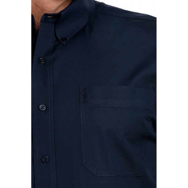 Cinch Men's Modern Fit Long Sleeve Solid Navy Shirt : XXLarge