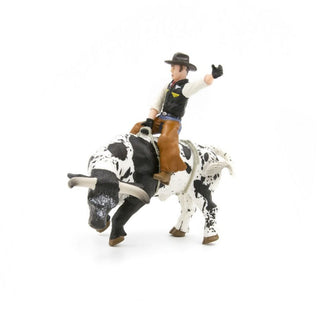 Little Buster Bucking Bull and Rider - Black/White