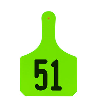 Y-Tex Chartreuse Y-Tag Cow Laser Numbered 51-75: Pack of 25