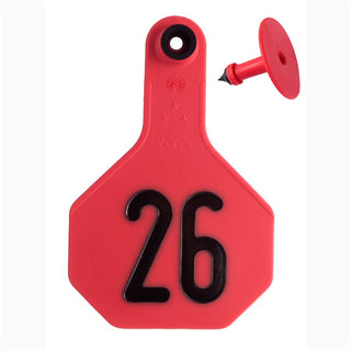 Y-Tex Red All American 3 Star Tags Medium Numbered 26-50: Pack of 25