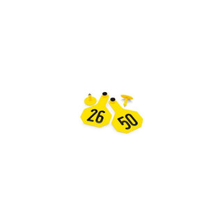 Y-Tex Yellow All American 3 Star Tags Medium Numbered 26-50: Pack of 25