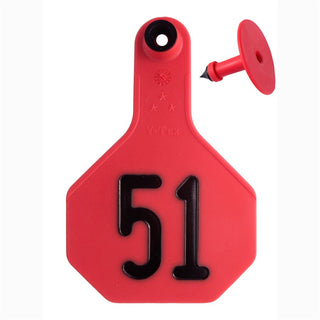 Y-Tex Red All American 3 Star Tags Medium Numbered 51-75: Pack of 25