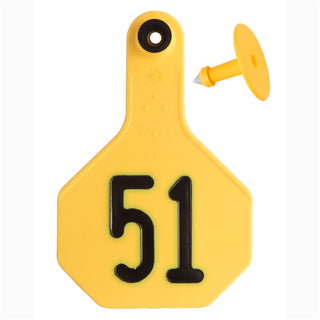 Y-Tex Yellow All American 3 Star Tags Medium Numbered 51-75: Pack of 25