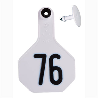 Y-Tex White All American 3 Star Tags Medium Numbered 76-100: Pack of 25