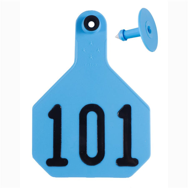 Y-Tex Blue All American 4 Star Tags Large Numbered 101-125: Pack of 25