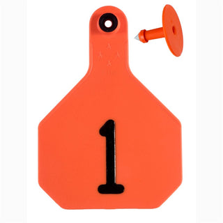 Y-Tex Orange All American 4 Star Tags Large Numbered 1-25: Pack of 25