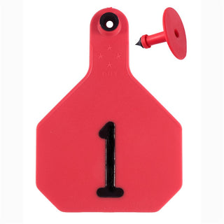Y-Tex Red All American 4 Star Tags Large Numbered 1-25: Pack of 25