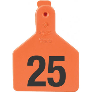 Z Tag Orange No Snag Calf ID Tag - Numbered 1 - 25 : Pack of 25