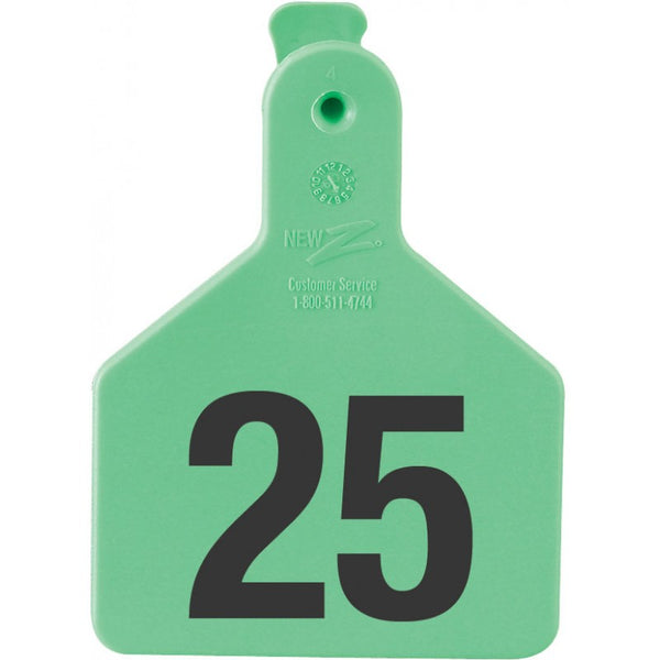 Z Tag Green No Snag Calf ID Tag - Numbered 26 - 50 : Pack of 25