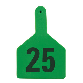 Z Tag Green No Snag Cow ID Tag - Numbered 101 - 125: Pack of 25