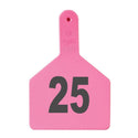 Z Tag Pink No Snag Cow ID Tag - Numbered 76 - 100: Pack of 25