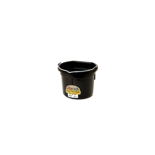 Bucket Plastic Flat Back Black : 8qt