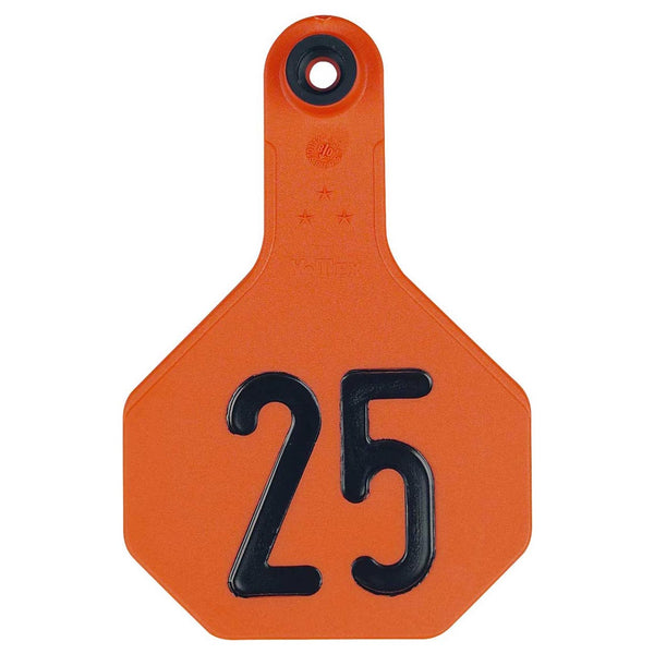 Y-Tex Orange All American 3 Star Tags Medium Numbered 101-125: Pack of 25