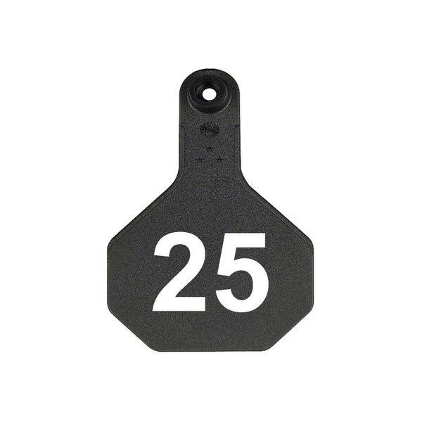 Y-Tex Black All American 3 Star Tags Medium Numbered 126-150: Pack of 25