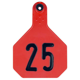 Y-Tex Red All American 3 Star Tags Medium Numbered 151-175: Pack of 25