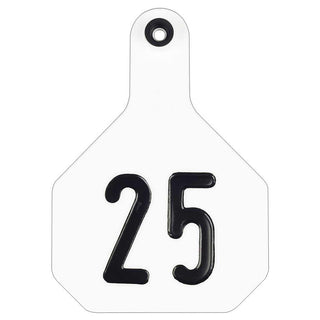 Y-Tex White All American 3 Star Tags Medium Numbered 151-175: Pack of 25