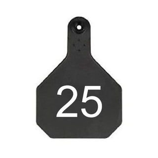 Y-Tex Black All American 4 Star Tags Large Numbered 151-175: Pack of 25