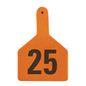 Z Tag Orange No Snag Cow ID Numbered Tags 175 - 200 : Pack of 25