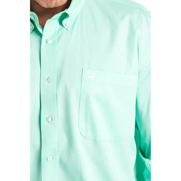 Cinch Men's Classic Fit Long Sleeve Solid Green Shirt : XLarge