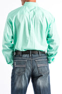 Cinch Men's Classic Fit Long Sleeve Solid Green Shirt : Large