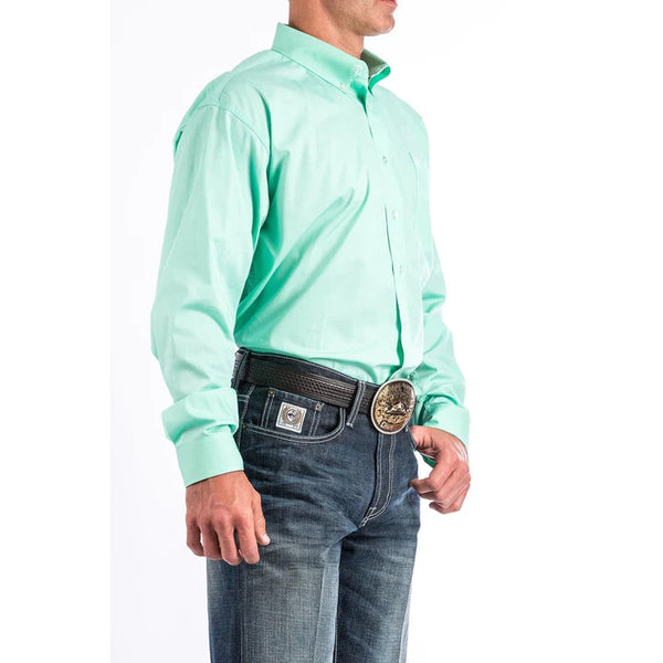 Cinch Men's Classic Fit Long Sleeve Solid Green Shirt : XLarge