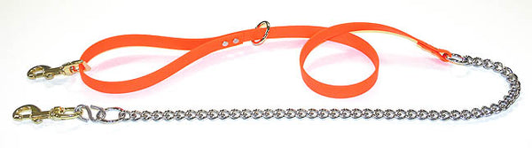 Dog Leash Dayglo Tree Leash w/Chain Orange : 56