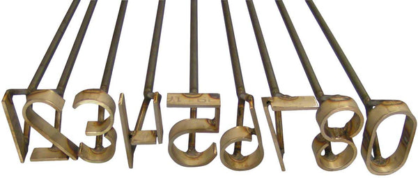 L & H Brass Fire Branding Iron Number Set 0-9: 2 1/2