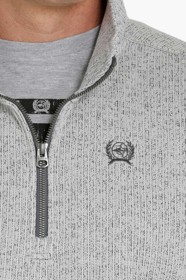 Cinch Men's Sweater Grey 1/4 Zip XLg