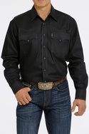 Cinch Men's Shirt Long Sleeve Herringbone Denim - Sm