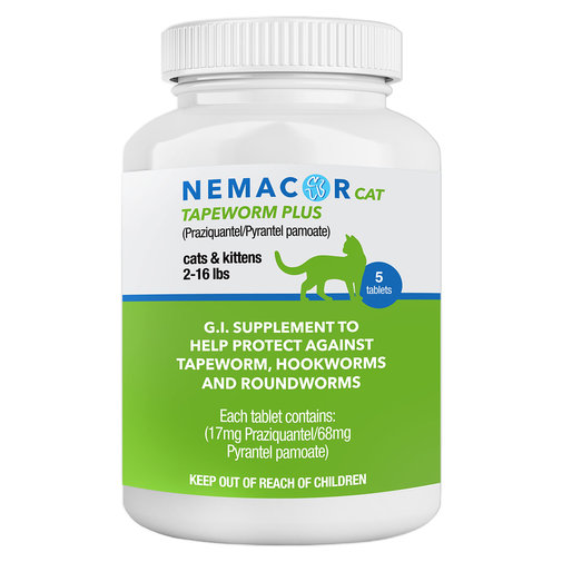 Nemacor Cat Tapeworm Plus Worm Tablets 2-16 LBS : 5ct