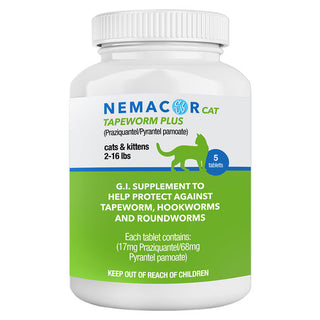 Nemacor Cat Tapeworm Plus Worm Tablets 2-16 LBS : 5ct