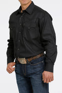 Cinch Men's Shirt Long Sleeve Herringbone Denim - Med