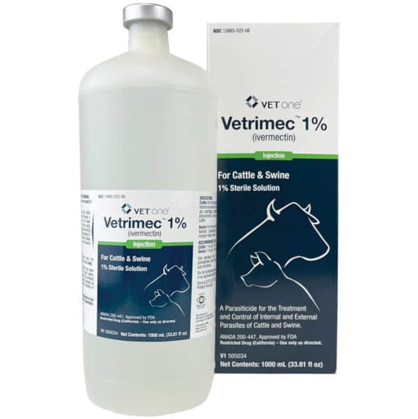 Vetricmec/Ivermax Ivermectin Injectable 1% : 1000ml