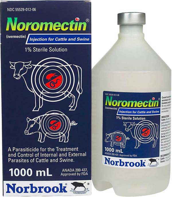 Noromectin Injectable Cattle & Swine Wormer (1% Ivermectin) 1000mL